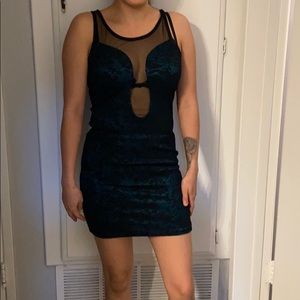 Black and green dress